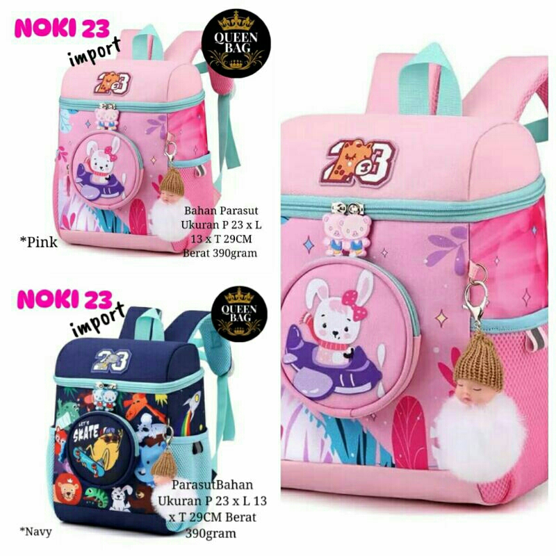 QUEEN BAG - Noki Arkana Meisya Import Bag / Tas Ransel Import Sekolah Anak TK SD Karakter Lucu