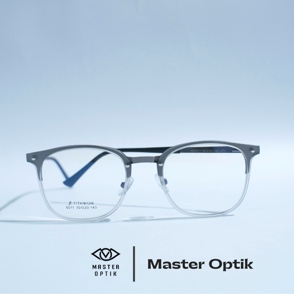 frame kacamata pria wanita 6011 abu - bleuray photocromic