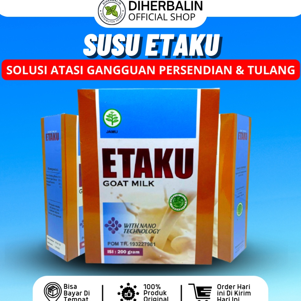 

0S54 Susu Etaku - Susu Etawa Bubuk Atasi Nyeri Pinggang Sendi Lutut Osteoarthritis Rematik Asam Urat Osteoporosis Aman Alami Halal BPOM Promo ‥!!