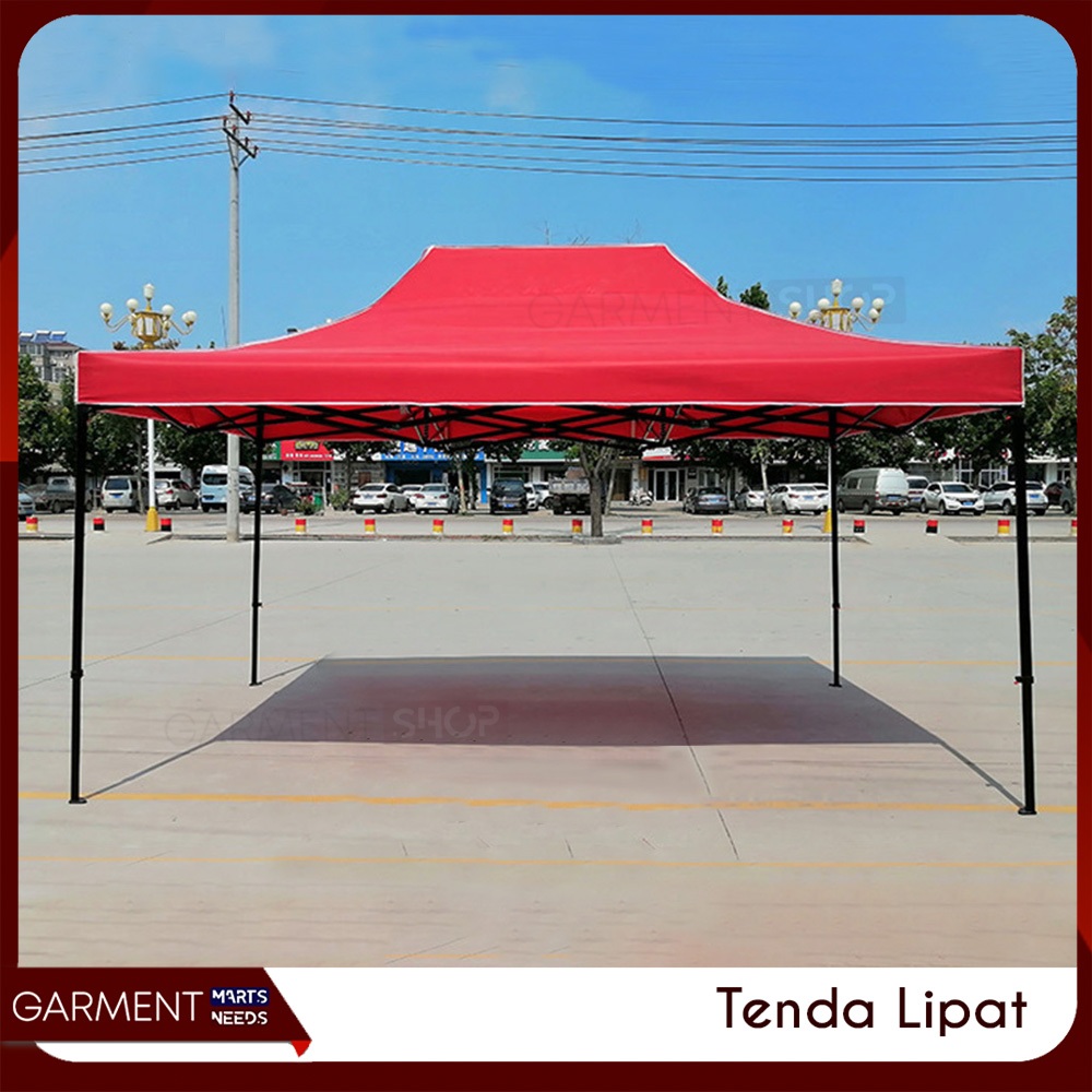 Tenda Lipat Jualan Dagang Outdoor Gazebo Pameran Lipat Besar Jumbo Mobil Bahan Besi Tegak Kokoh