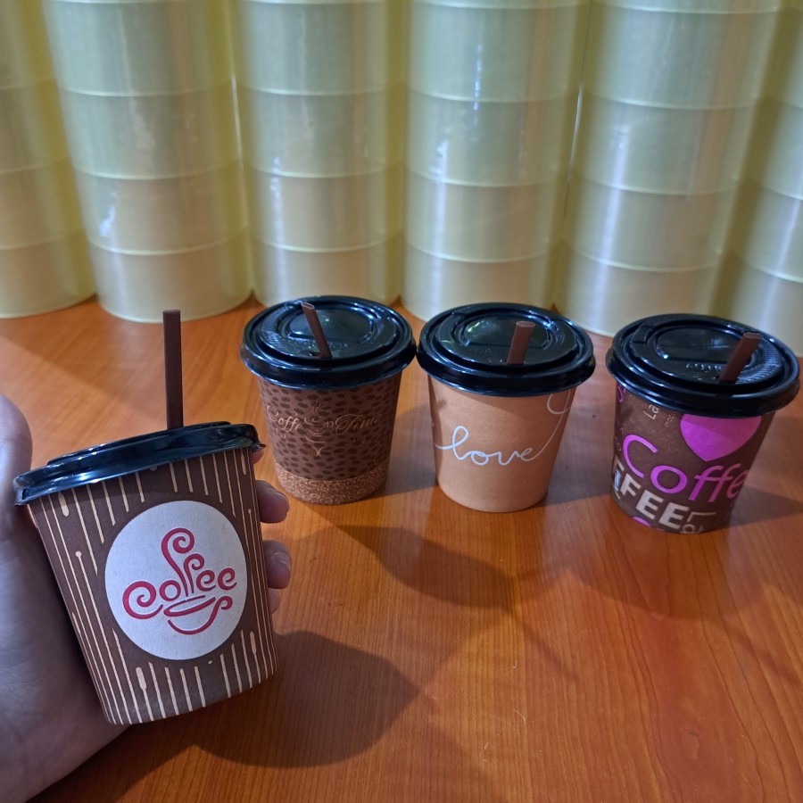 Gelas Kertas Kopi / Coffee Paper Cup 6.5 Oz + Tutup
