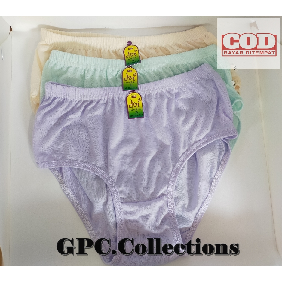 3 Pcs Celana Dalam Wanita Dewasa Polos / CD wanita Dewasa / Cangcut Wanita Dewasa Berkualitas COD