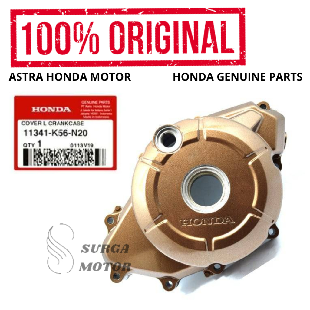 Cover Kiri Crankcase Blok Magnet Coklat Gold CBR150R K45G K15G CB150R K15P CB150X Sonic 150R Origina