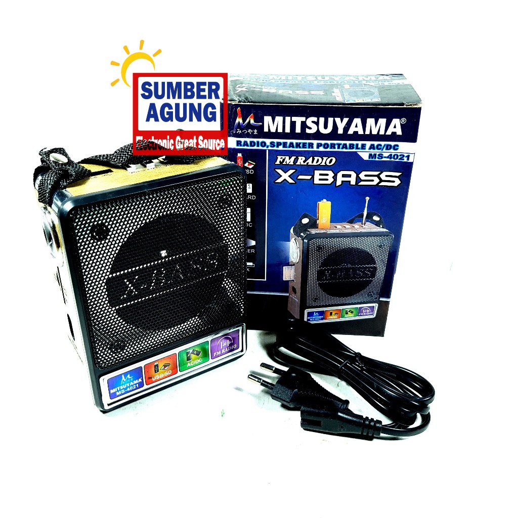 Mitsuyama MS4021 Radio Speaker Portable AC DC FM Radio XBass Ada Senternya Tali Panjang Portable Ada