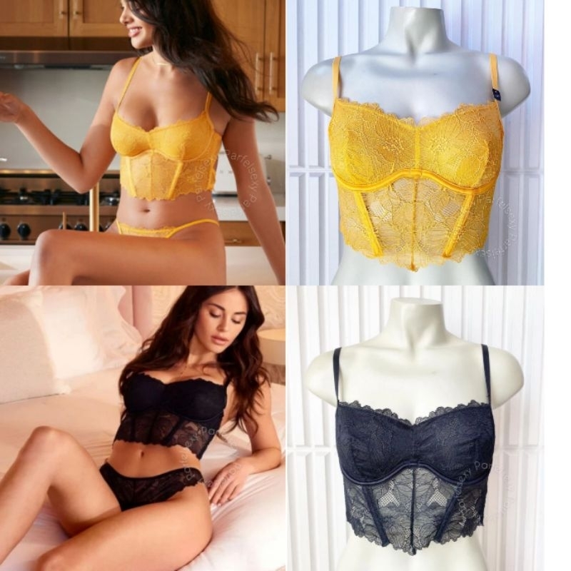 La Senza Unlined Lace Bustier No Push Up XS 60217016