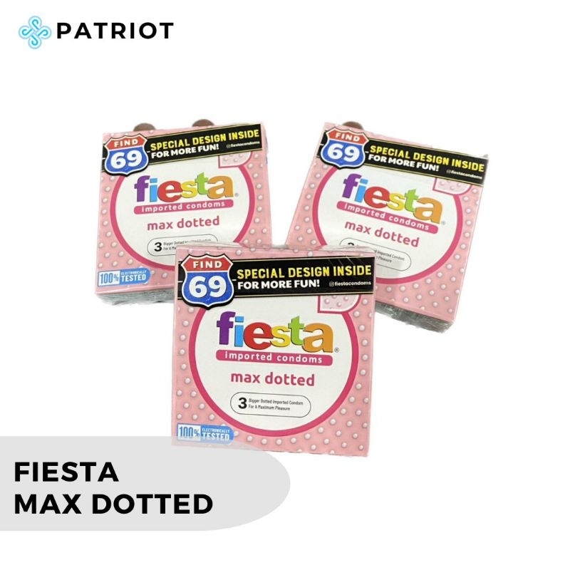 (Privasi Aman) KONDOM FIESTA DOTTED MAX Bergerigi isi 3 pcs