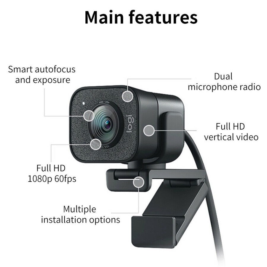 Logitech StreamCam Stream Cam Full HD USB-C Webcam C930E C922 Lewat