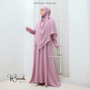 SUKAHIJAB - Ruwah Abaya Gamis Dewasa Busui Jumbo Hitam Putih Lebaran 2024 Baju Muslimah Terbaru