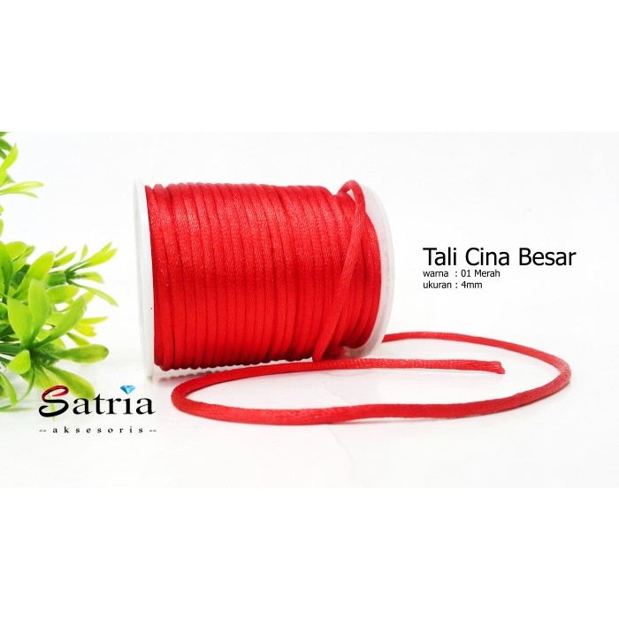 TALI CINA / TALI SATIN CINA 4 MM MERAH 1 MURAH