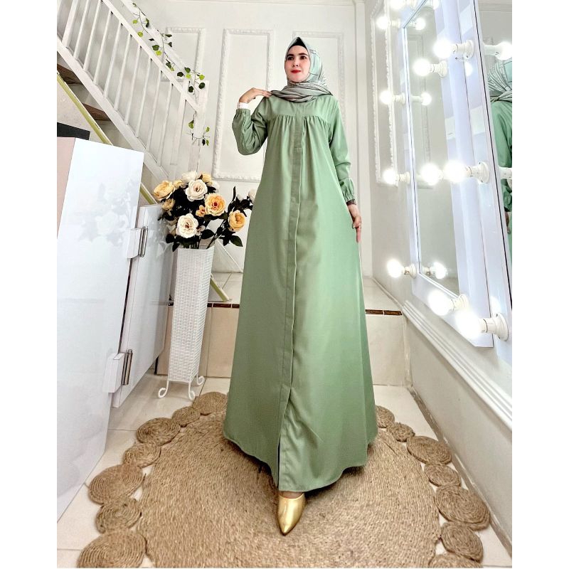 Gamis Polos Terbaru Bahan Katun Toyobo Premium // Dress Pesta Kondangan // Fashion Muslim Wanita // 