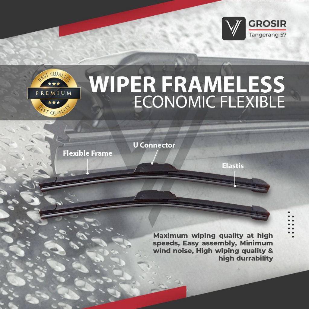 WIPER WULING CONFERO FRAMELESS / WIPER FRAMELESS WULING CONFERO 2 PCS - GROSIR TANGERANG 57