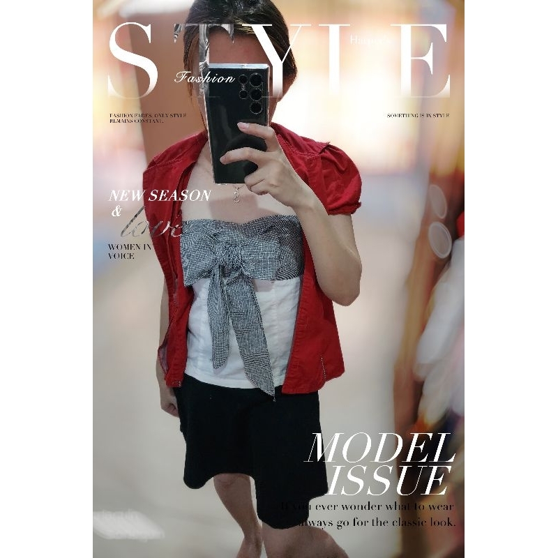 2 Model in 1 Top: Bow Tie Office Shirt & Preppy School Girl