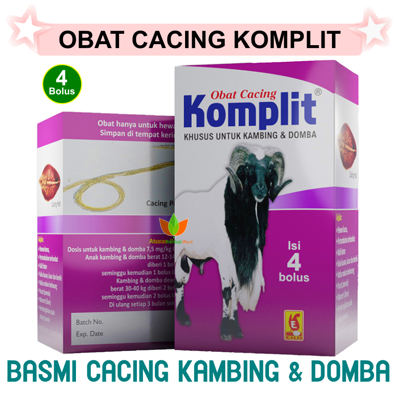 4 BOLUS OBAT CACING  KAMBING DOMBA KOMPLIT EKA FARMA KHUSUS UNTUK HEWAN TERNAK