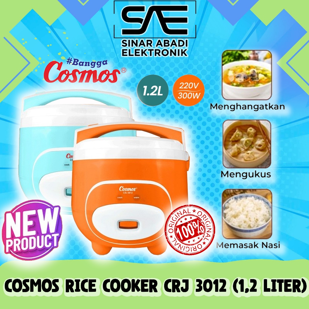 [COD] COSMOS MAGIC COM / RICE COOKER CRJ 3012 / MEJIKOM (1,2 LITER) GARANSI RESMI 100% ORI - ORANGE 