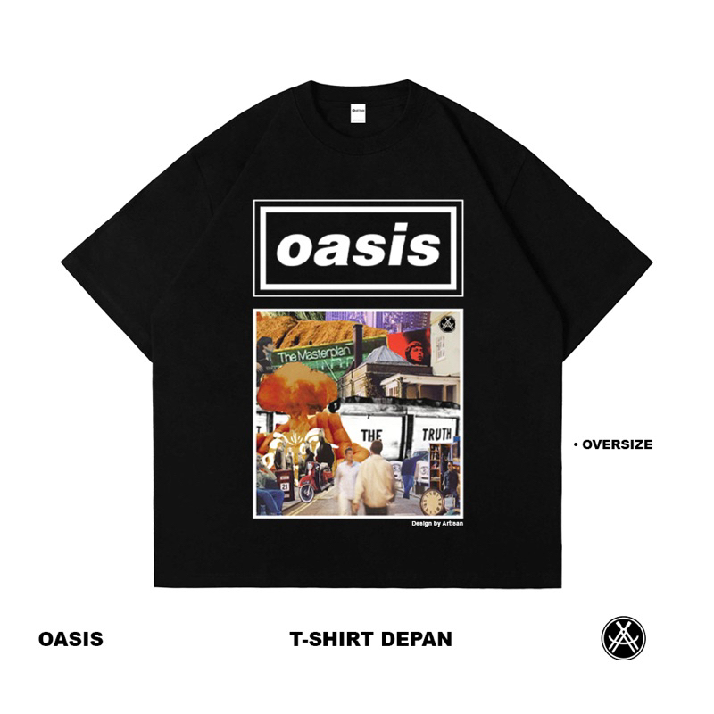 Artisan T-Shirt Oasis Kaos Oversize Hitam Katun Combed