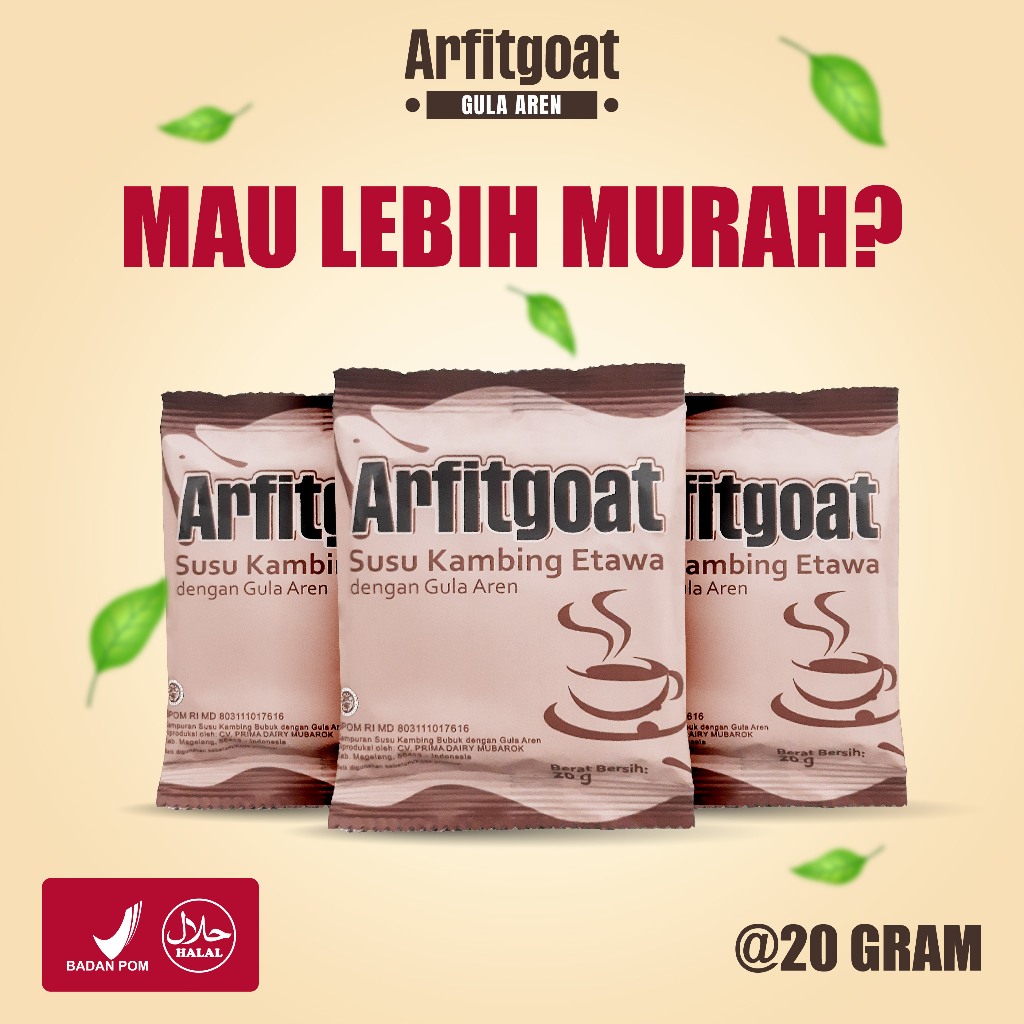 

Arfitgoat Platinum Susu Kambing Etawa Gula Aren Bubuk Halal BPOM - 3 Sachet