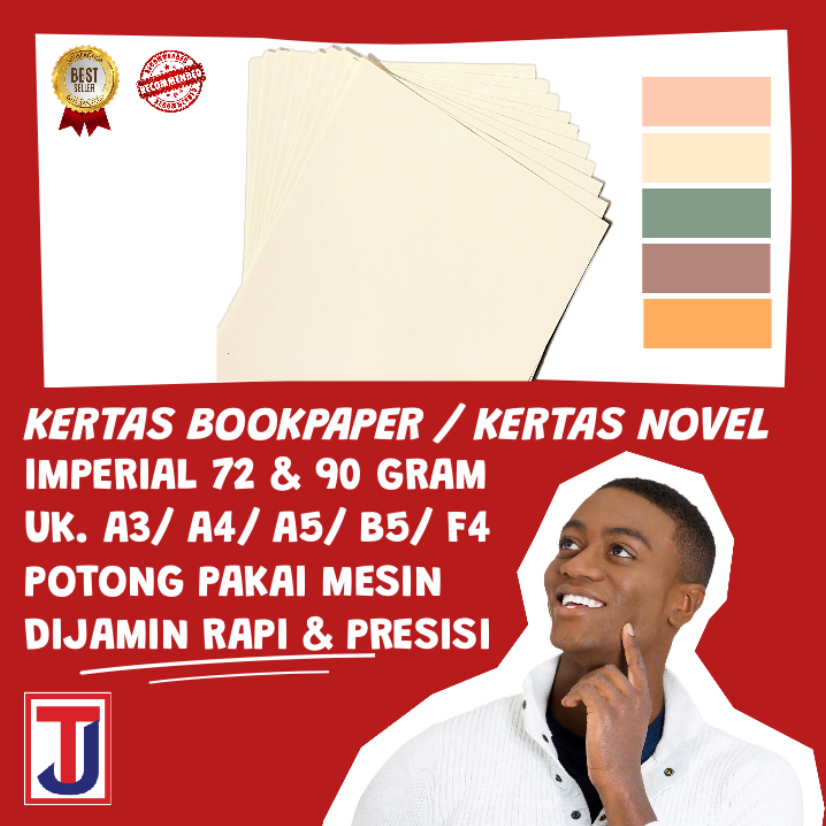 

Kertas Book Paper / Novel Imperial 72 & 90 Gsm / Gram Ukuran F4 / A4 / Quarto / A3 / A3+ /lainnya [ 1 Rim : isi 500 Lembar ]