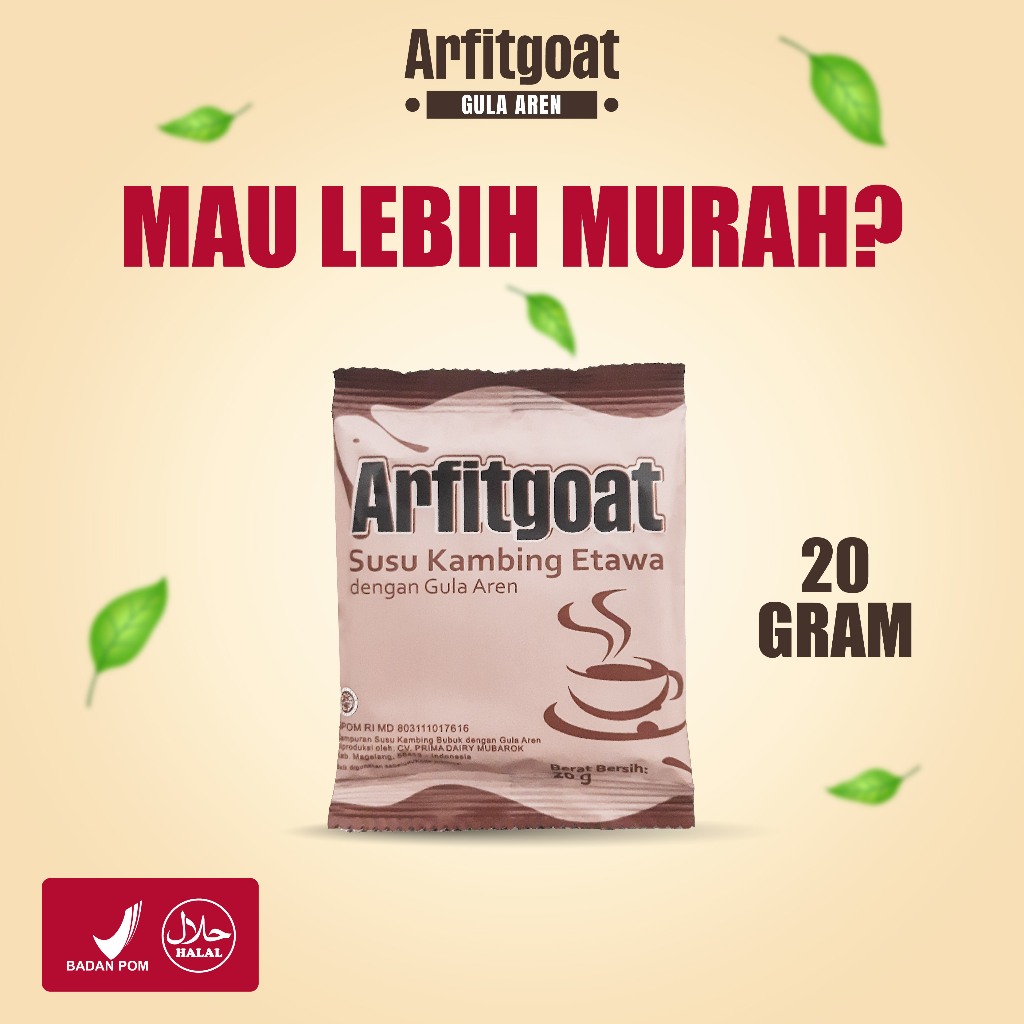 

Susu Arfitgoat Susu Kambing Etawa Arfitgoat Gula Aren Bubuk BPOM - 1 Sachet