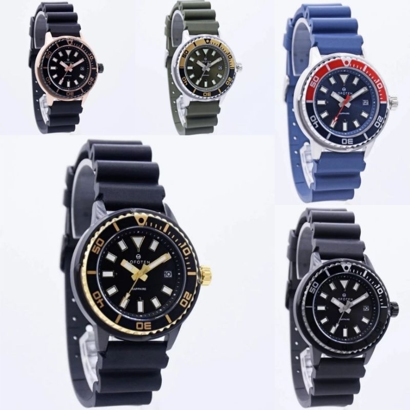 JAM TANGAN PRIA LOFOTEN 6528 ANALOG SAPHIRE STRAP RUBBER ORIGINAL