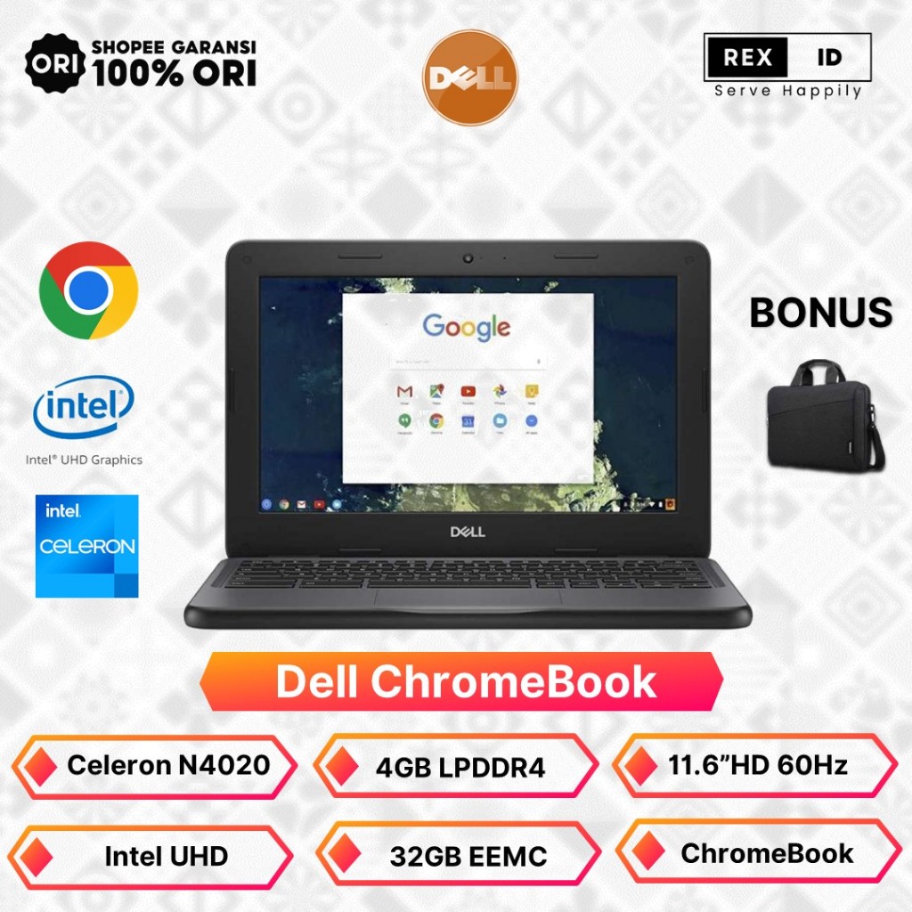 Dell Chromebook 3100 Intel Celeron N4020 4GB 32GB Chrome OS 11"Inch HD