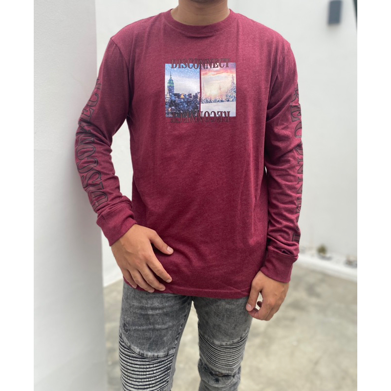 REGULAR FIT LONG SLEEVE T-SHIRT DARK RED By AEROPOSTALE ORIGINAL