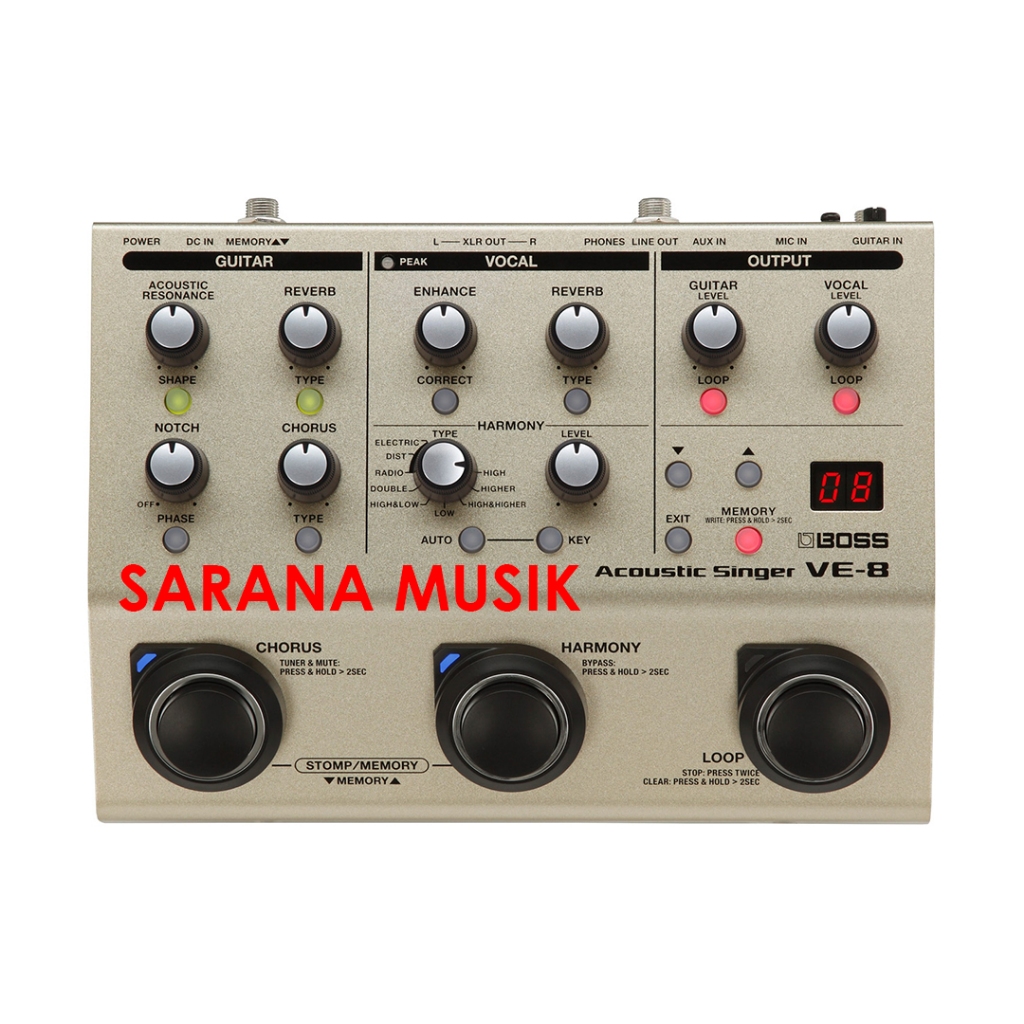 Boss VE8 / VE 8 / VE-8 Acoustic Singer Multi-Effects Pedal Original