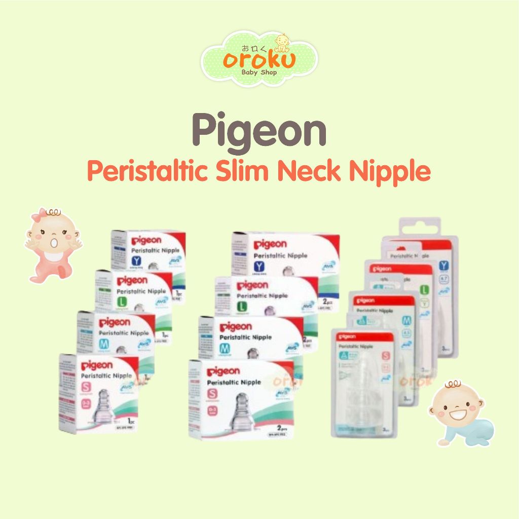 PIGEON PERISTALTIC SLIM NECK NIPPLE S / M / L / Y / PIGEON / NIPPLE