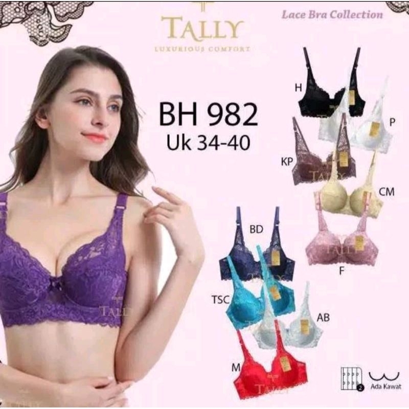TALLY BRA 982 Bra Bahan Brokat Dengan Kawat Tanpa Busa