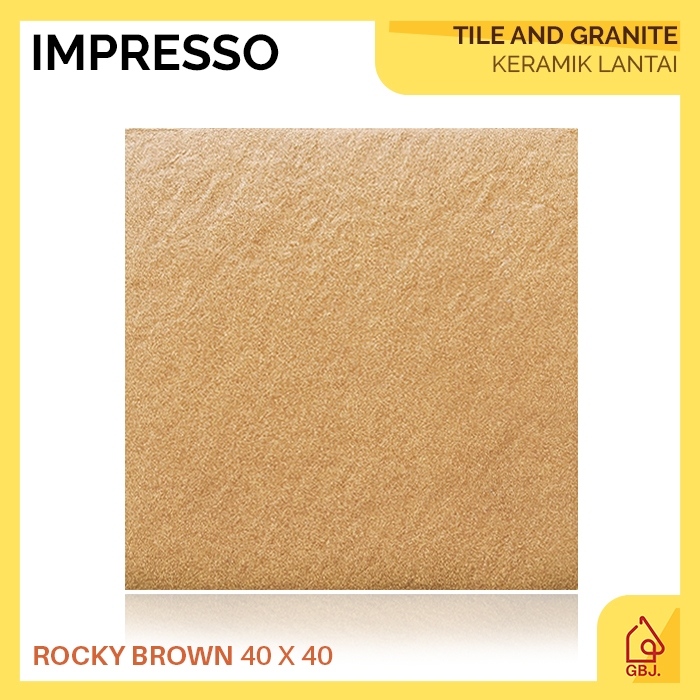 KERAMIK KASAR 40 X 40 ROCKY BROWN KIA IMPRESSO / KERAMIK LANTAI KASAR / KERAMIK LANTAI TERAS KAMAR M