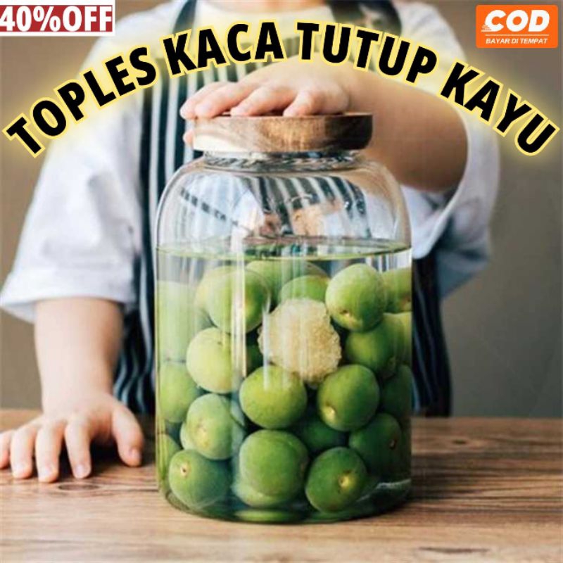 Toples Kue Lebaran Kekinian Mewah /  Toples Kaca Penyimpanan Makanan / Glass Storage Jar - HC125