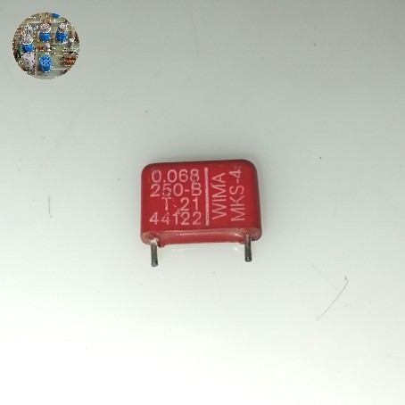 Capacitor WIMA MKS-4 0.068 uF 250V / Kapasitor 68nF 250V