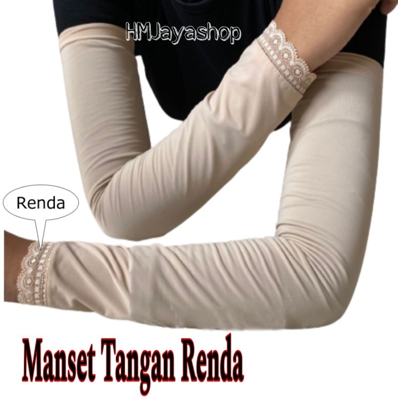 Manset Tangan Renda Premium Mangset Lengan Panjang Renda