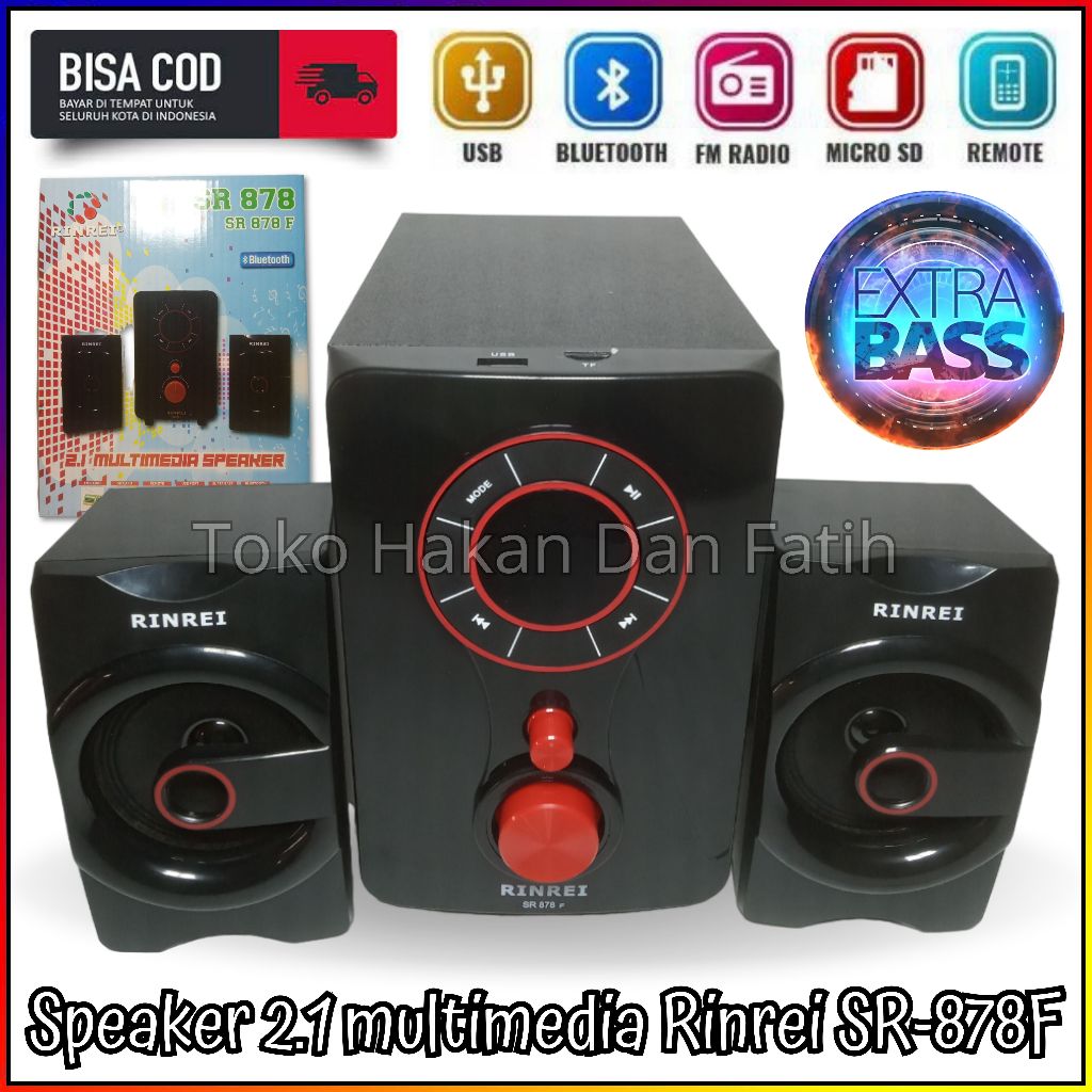 SPEAKER AKTIF MULTIMEDIA BLUETOOTH RINREI SR 878 F 878F | Speaker Aktif Multimedia 2.1 Super Woofer 