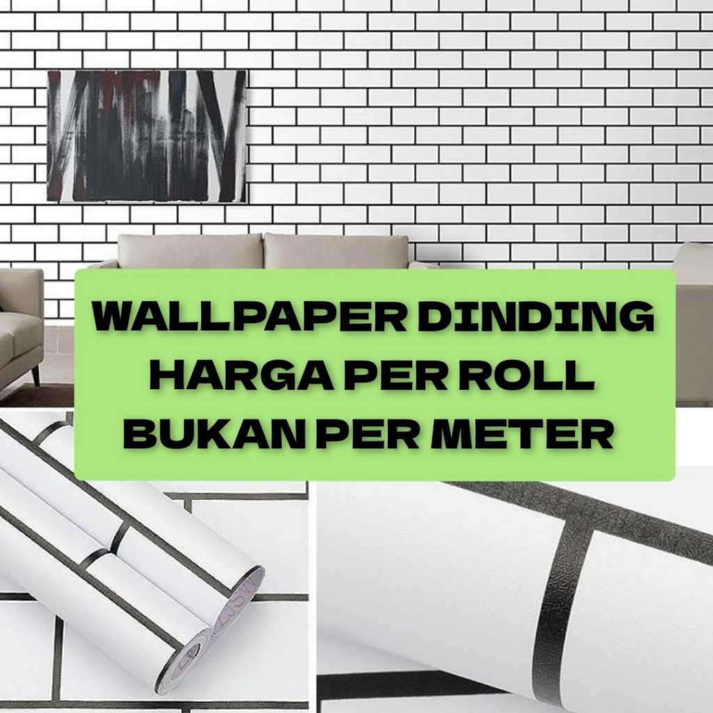 Wallpaper Dinding Kamar Murah Motif Bata Keramik Putih  Sticker Triplek Kayu Dekorasi Rumah Dapur
