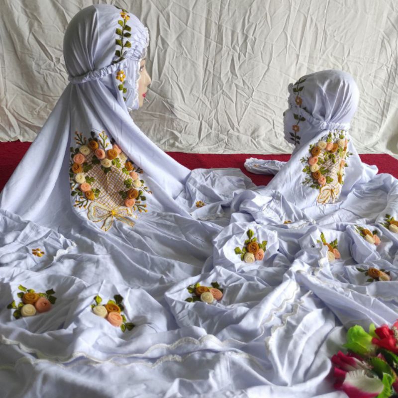 mukena couple ibu anak/muekena rayon tile couple