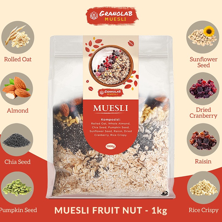 

Big Sale Muesli Fruit and Seed 1 kg - Granolab Muesli