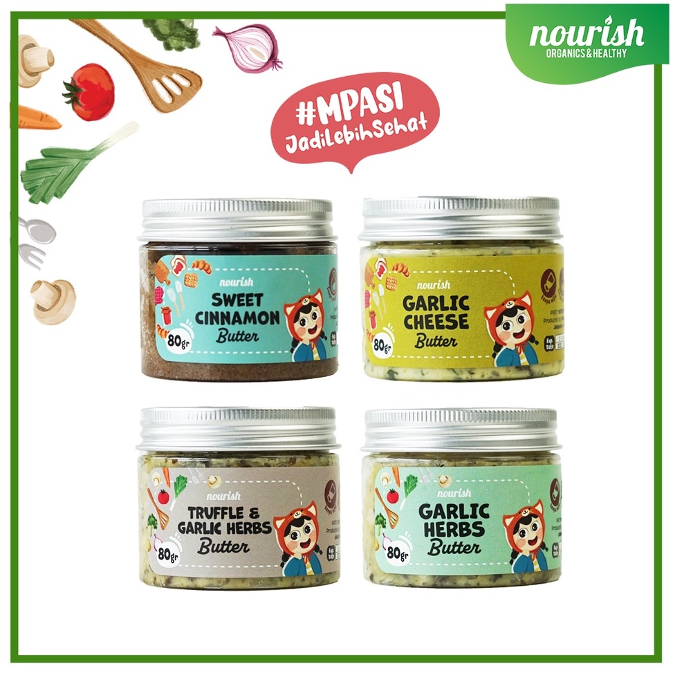 

[PRODUK 6DJUP82] Nourish Butter Grass Fed MPASI / BB Booster / Lemak Baik / Butter Garlic / Butter Garlic Cheese / Butter Truffle / Butter Cinnamon 6480