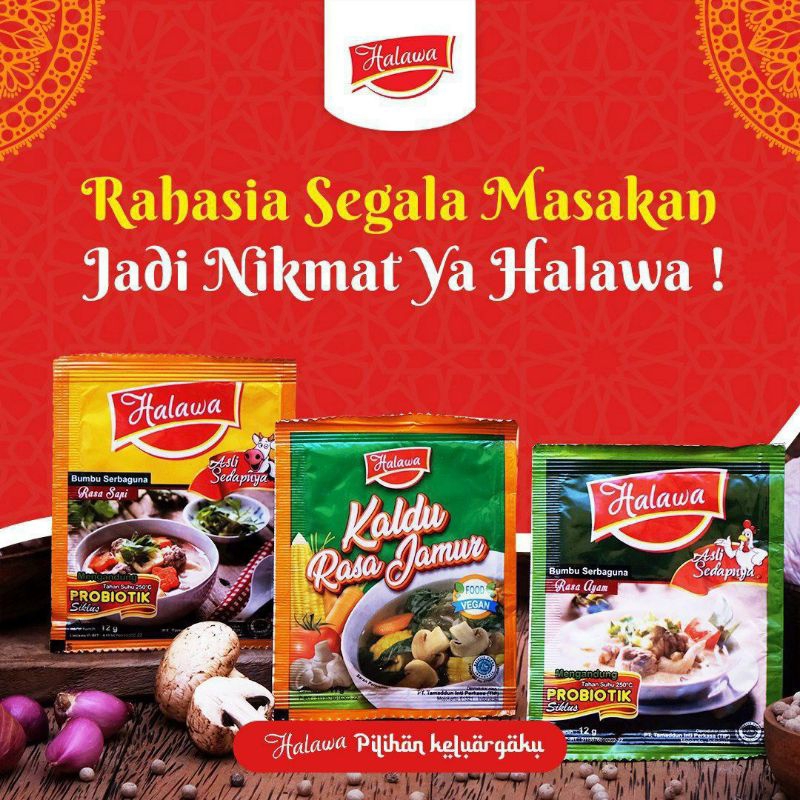 

BUMBU HALAWA KALDU RASA JAMUR 1 PACK ISI 24 SACHET