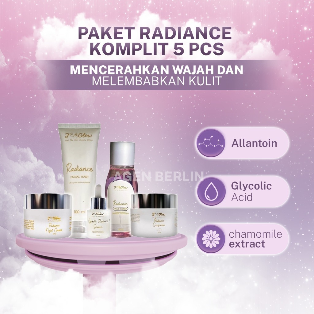 Jglow Skincare Paket Radiance / Super Whitening BPOM Paket Perawatan Wajah Kusam dan Kering