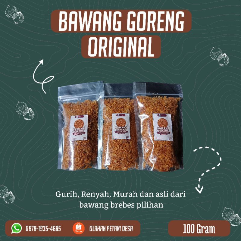 

Bawang goreng 100 Gram asli brebes Original/Premium/Tanpa Tepung/Masakan Petani asli/bawang brebes asli