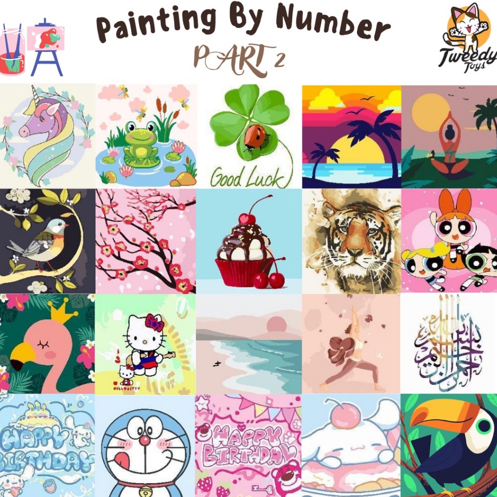 

[PRODUK CE98960] TweedyToys - Paint By Number Children Canvas Painting / Set Kanvas Lukis Anak / Part 2 3334