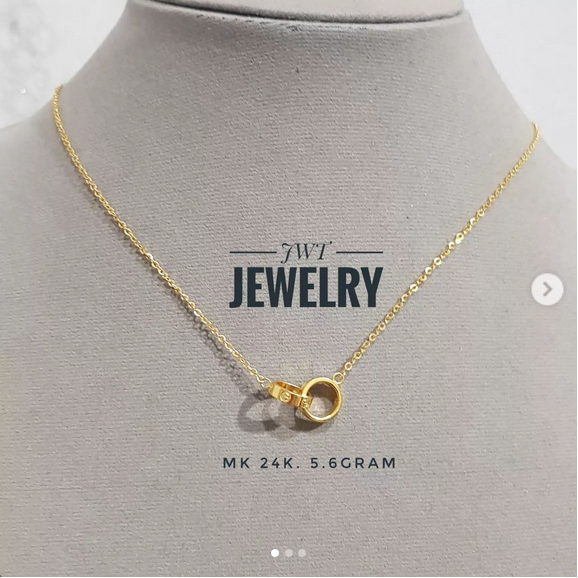 KALUNG KOYE EMAS KUNING INTERLOCK RING KARTIR CART KADAR 24K 24 KARAT FASHION