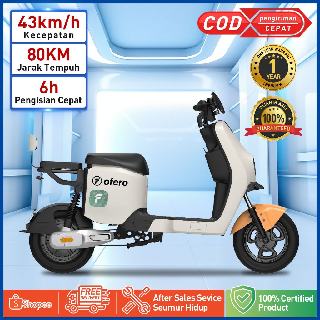 ✅OFERO STAREER Pro Sepeda listrik Dewasa/ Sepeda Motor Listrik/motor berkecepatan tinggi 48V 20ah be