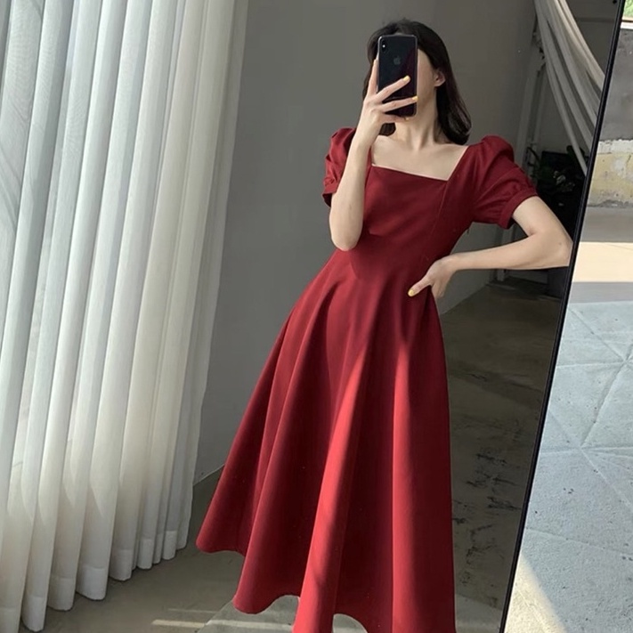 Terkini 88Clothing - U Neck Dress // Korean Party Dress Square Neck.