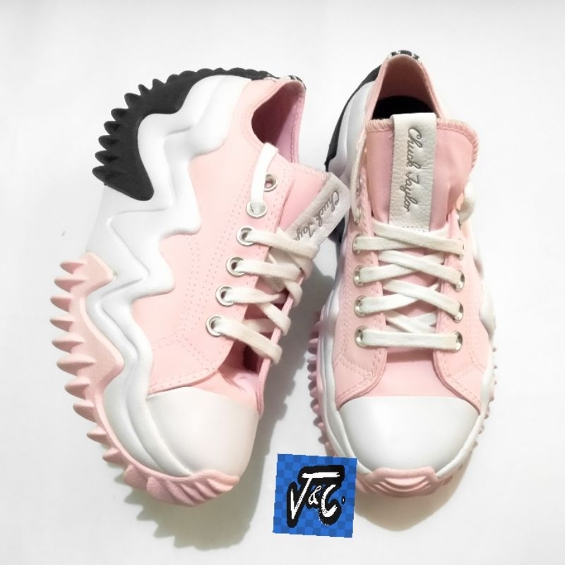 Converse Run Star Motion Twill Distorted lines Lugged CX Platform Pink