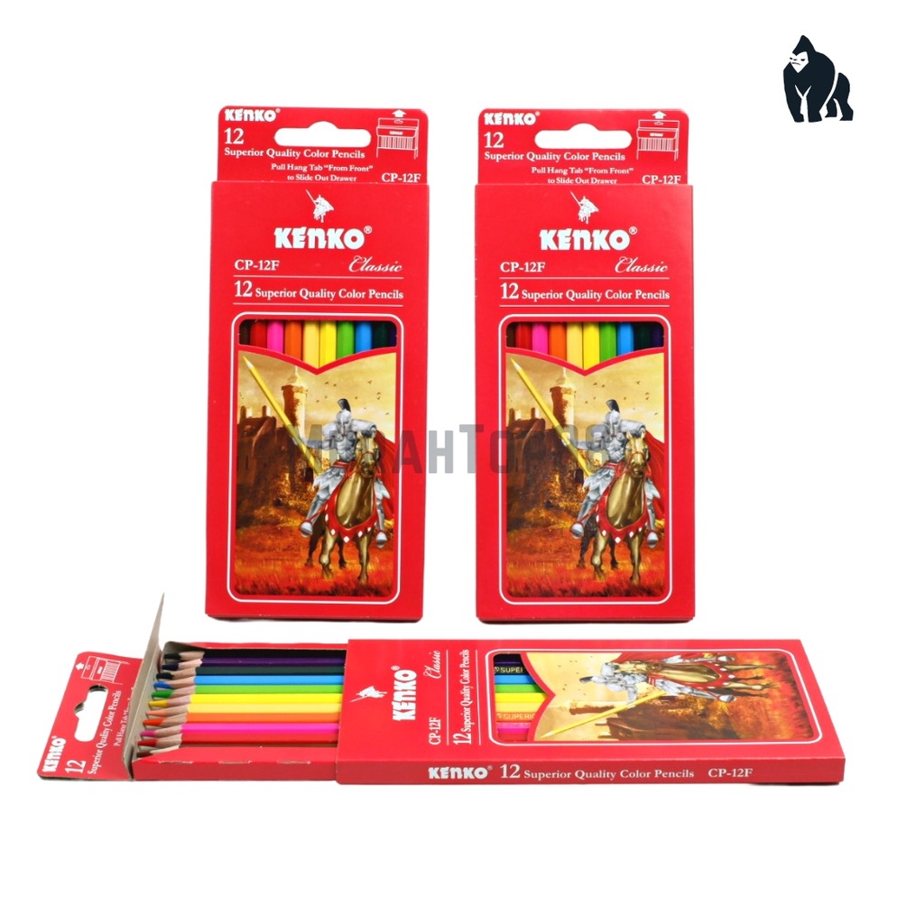 

R33ady Pensil 12 Warna Panjang Kenko / Color Pencil CP-12F Full Paper Box Classic / Coloring Set Stok Sedikit