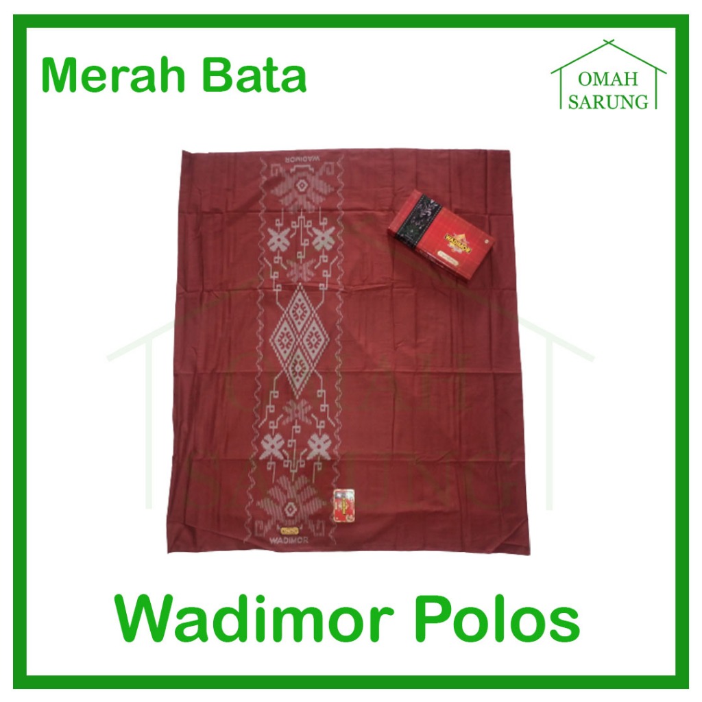 Sarung Tenun Wadimor Polos Tumpal Kembang Warna Merah Bata Original Premium OMAH SARUNG
