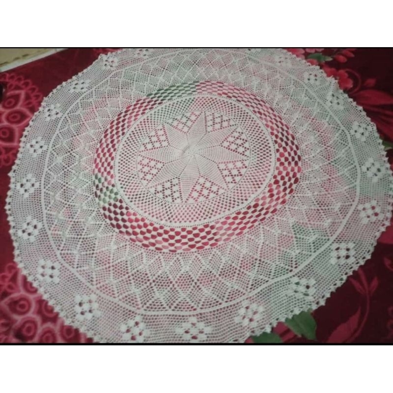 taplak meja bulat rajutan
