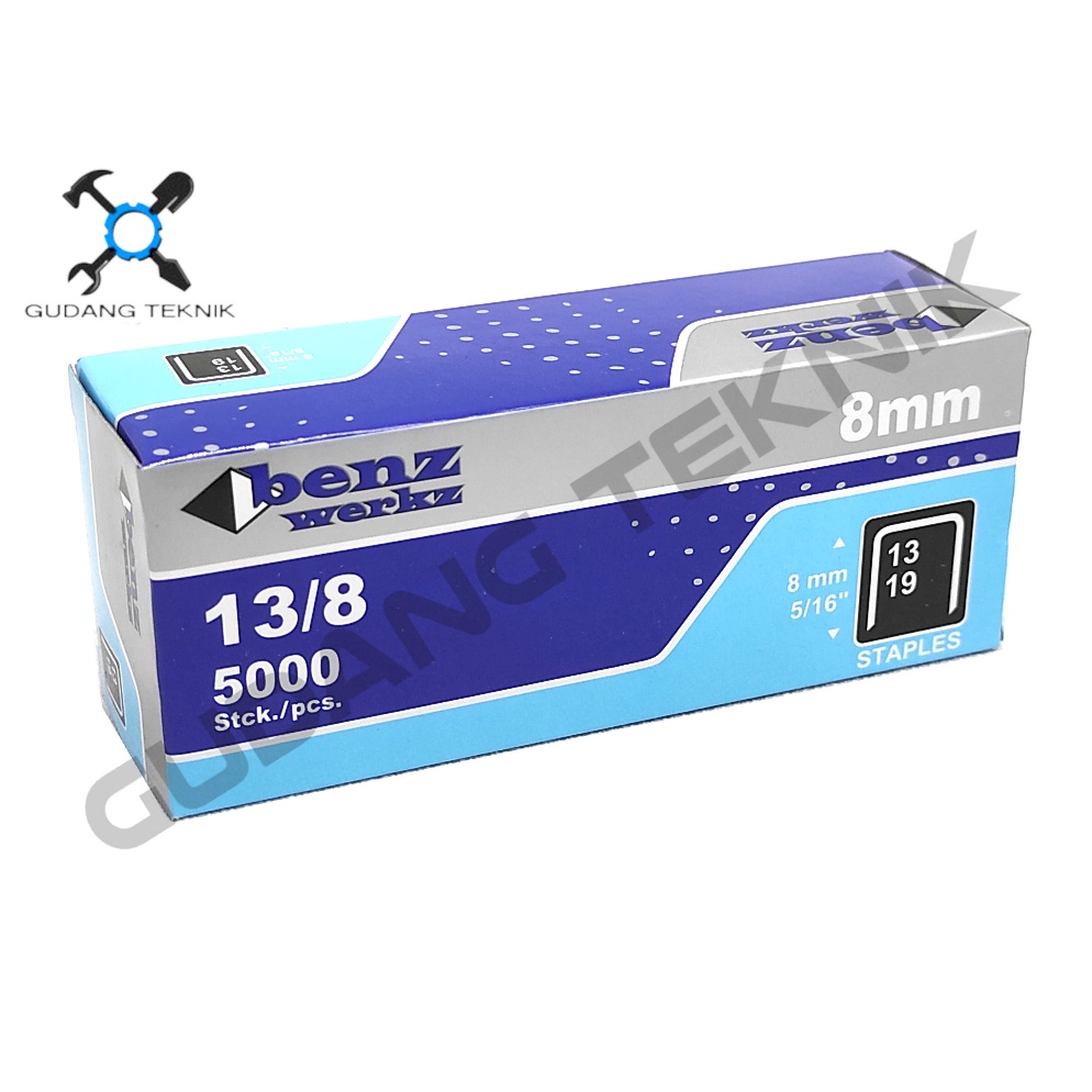 

H4rga T3rmurah Isi Staples Paku Tembak 13/8 8mm U 5000pcs BENZ / Refil Refill Isi Ulang Air Nailer Angin Stapler Gun Tracker Jok BENZ Kualitas Terbaik