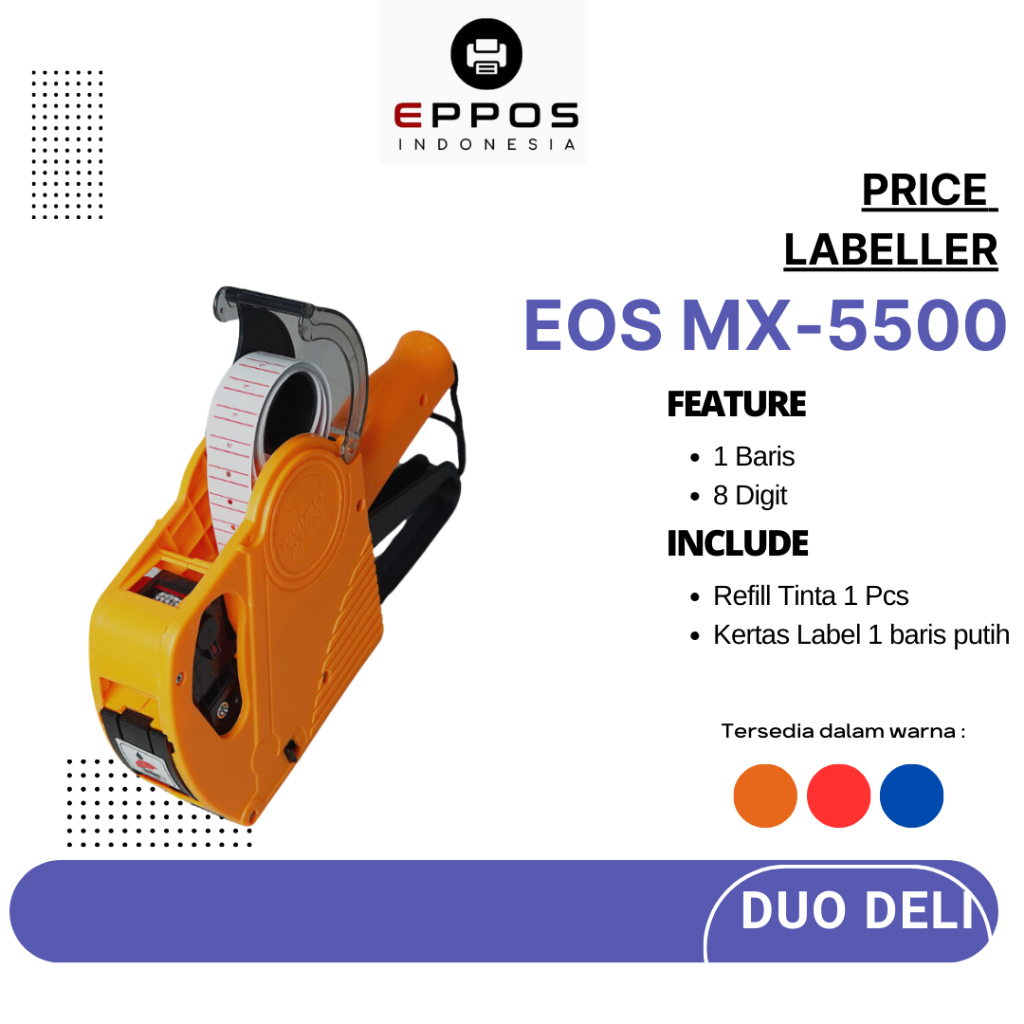 

Price Labeller EOS MX-5500 / ALAT CETAK LABEL HARGA [Kuning]